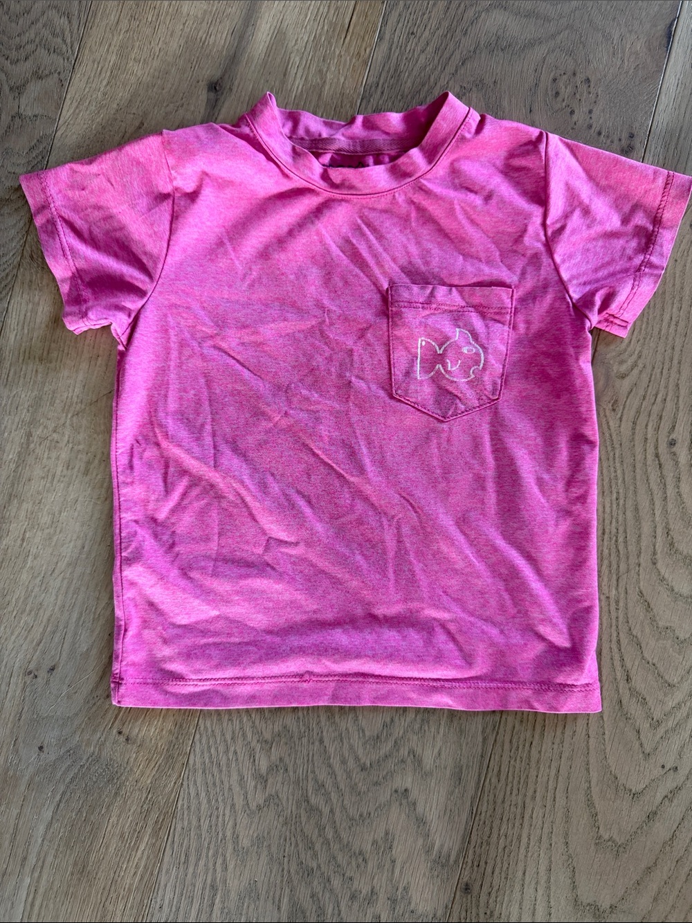 Prodoh Hot Pink Short-Sleeve Pocket Tee with Fish Motif
